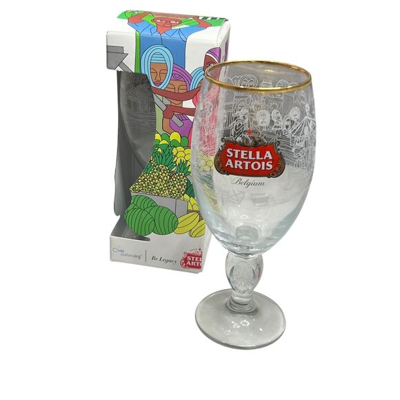 Stella Artois Uganda Set of 2 Chalice Glass Limited Edition Box Art 33cl New - Picture 3 of 8